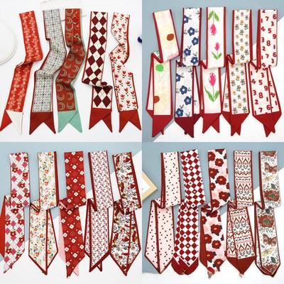 Versatile Silk Floral Scarf: Hairband, Bow, Ribbon, or Souvenir