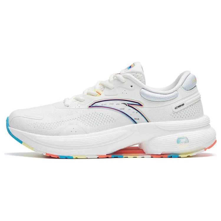 Anta C100 Nitrogen Technology Cushioning Breathable Low Top Running Shoes Women's White 122245586-3