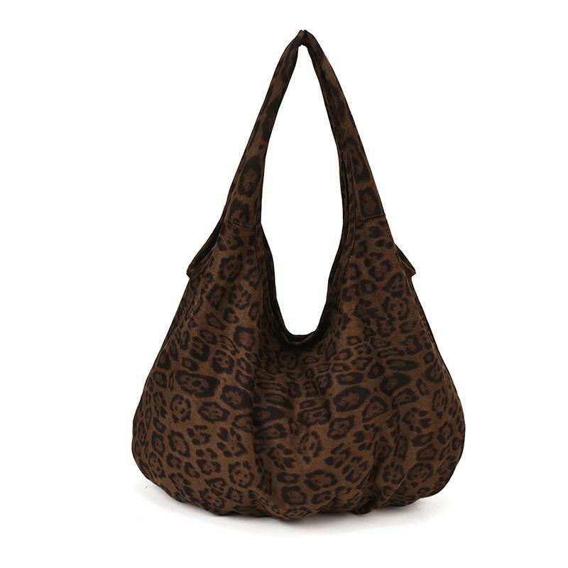 Korean Retro Leopard Print Women's Shoulder Tote Bag