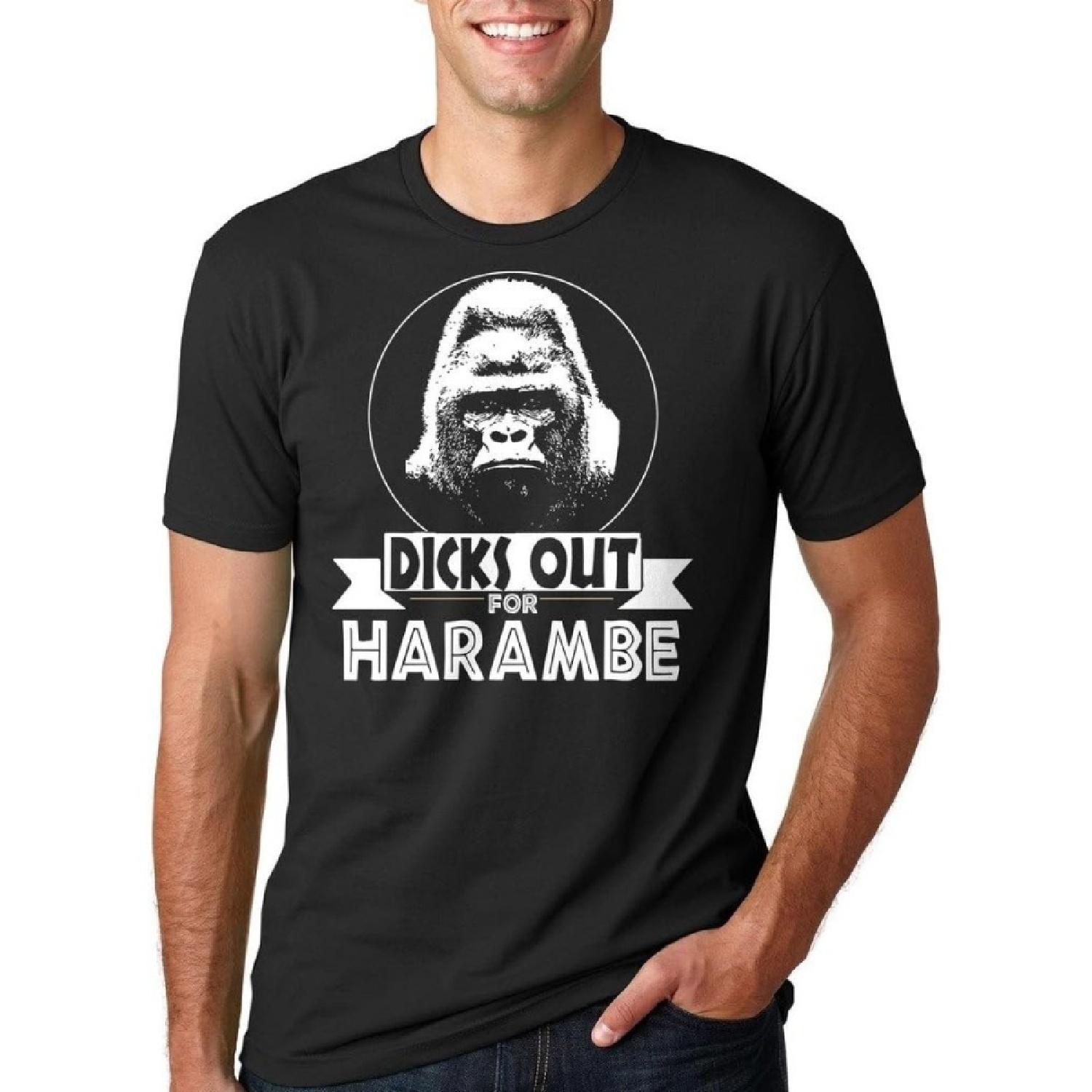 Silk Road Tees Harambe Dicks Out Funny T-Shirt Harambe Gorilla Meme T-Shirt S