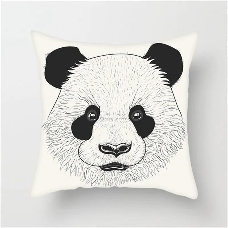 Sofa Bedroom Cute Panda Pillowcase Home Decoration Zipper Pillowcase
