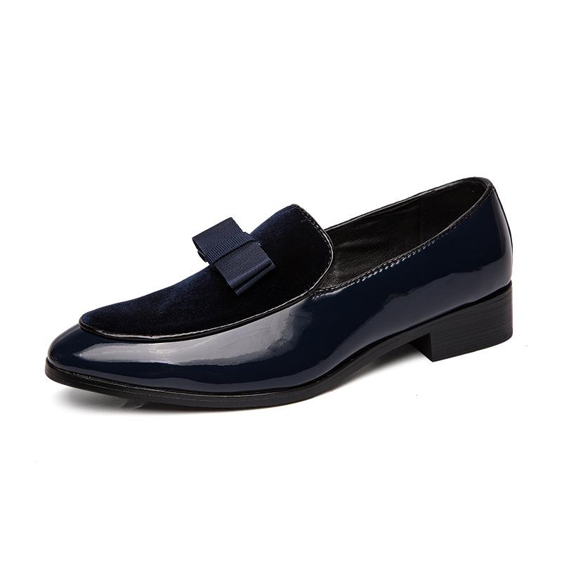 

Маленькая кожаная обувь, мужские слипоны, обувь Doudou для внешней торговли, британская универсальная повседневная обувь, дышащие лоферы 45 синий