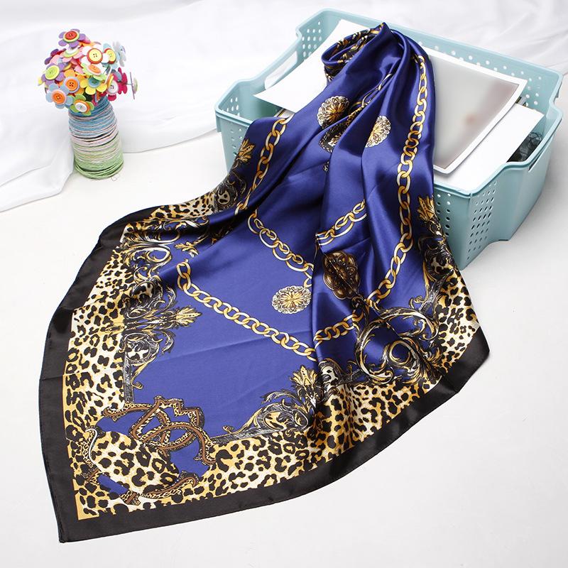 New Women Silk Scarf For Neck Hair Designer Bag Warp Soft Neckerchief Hijab Headscarf Female Foulard Print Paisley Scarf 90*90cm