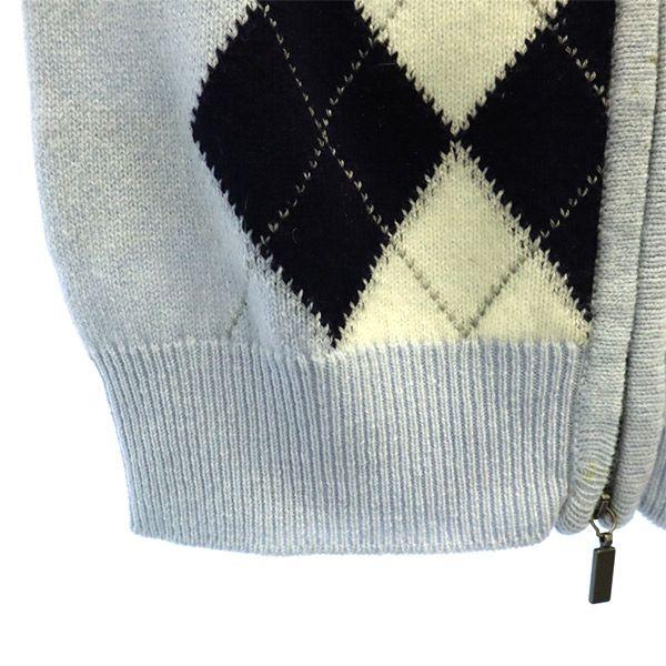 Pringle of Scotland wool Argyle Pattern Knit jacket S Blue Women Used