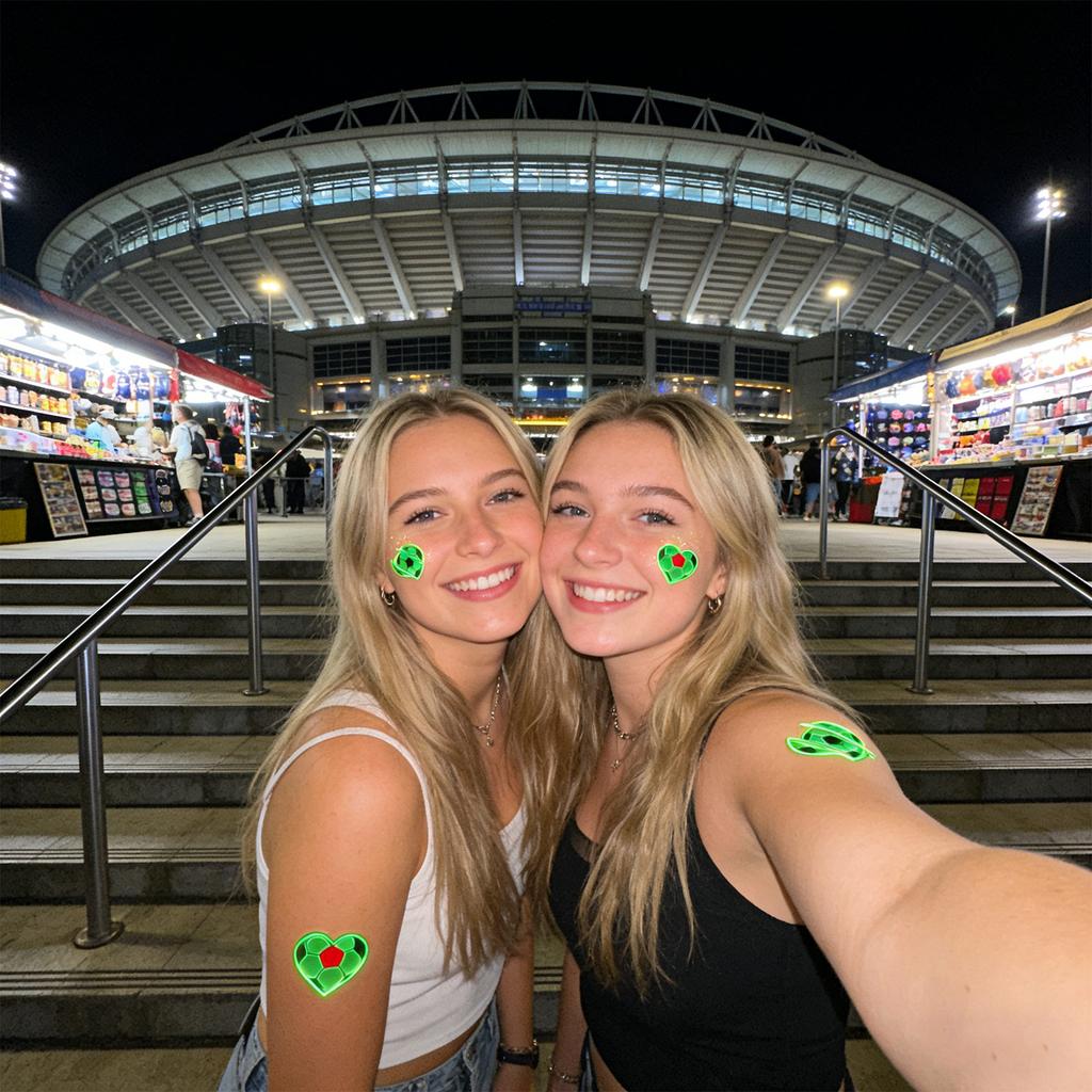 Glow In The Dark Football Stickers, Temporary Face Stickers For Fan Parties