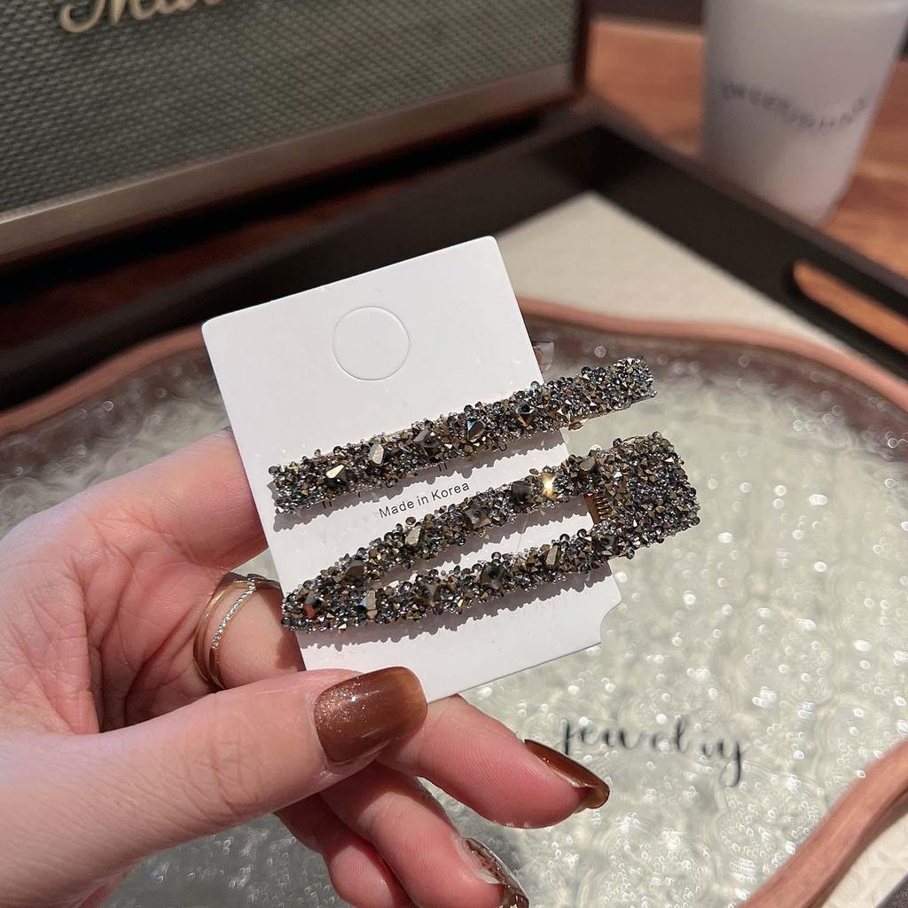 "Luxury South Korea Dongdaemun Diamond Hairpin - Girls' Side Bangs & Duckbill Clip"