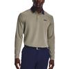 Under Armour Polo a Maniche Lunghe con Colletto a Righe Color Block Uomo top Oliva 1380786-504