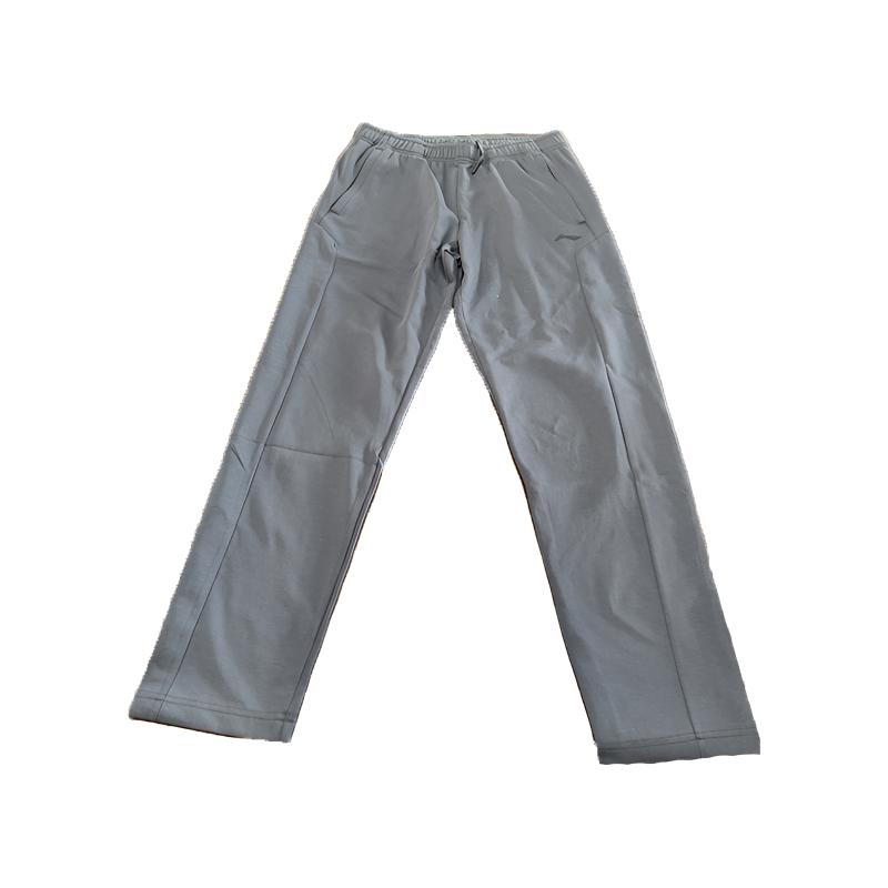 Li-Ning Solid Color Outdoor Loose Comfortable Straight Leg Sweatpants Men Bottoms Cool-Black AKLU509-3