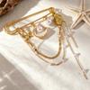 Bohemian Starfish Conch Shell Imitation Pearl Pendant Brooches for Women Men Beach Vacation Style Suits' Brooches Accessories