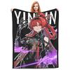 Wuthering Waves Yinlin Flannel Blanket Quality Warm Soft Video Game Bedding Throws Winter Camping Bedroom Printed Bedspread