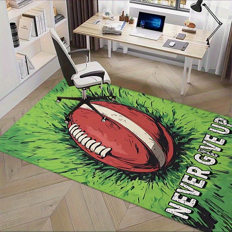Office Carpet Never Give Up Football Design, Sofa Rug, Chair Mat Protection