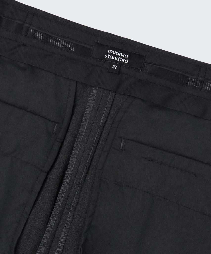 MUSINSA STANDARD WOMAN Women'S Lightweight High-Waisted Wide Hidden Banding Slacks [Charcoal Gray]