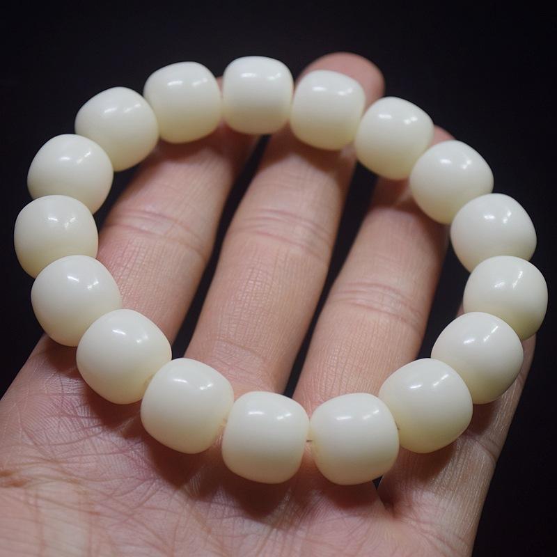 Natuurlijke witte jade Bodhi oude emmer kralen hand touw Bodhi zoon Boeddha kraal gelukshand touw