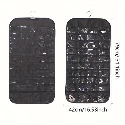 1/2/3pcs - 80-Pocket Hanging Jewelry Organizer, Multipurpose Earring Bracelet Necklace Ring Storage Holder ,Hanging Mounting