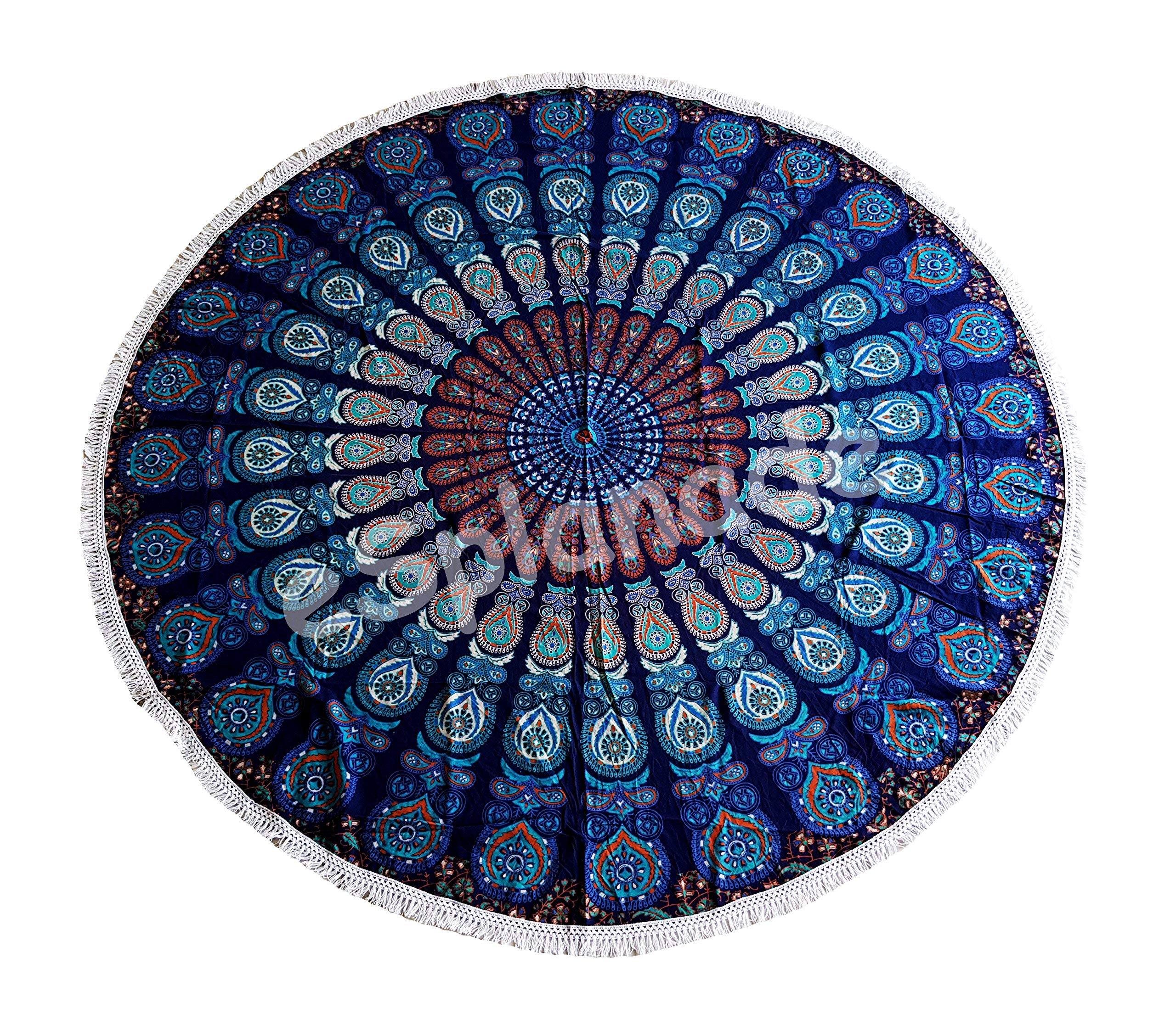 

eSplanade Mandala Tapestry Королева Индийская мандала Пикник Лазуритовый гобелен Индия, (Синяя Мандала)