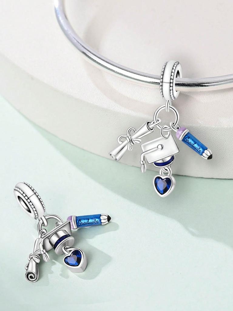 Graduation Season Blue Butterflybeads Charm Copper Plated Fit Charms Copperoriginal Bracelet For Jewelry Making Diy Charm
