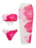 3 Pack Sexy Printed Bikini Set Swimwear Skirt