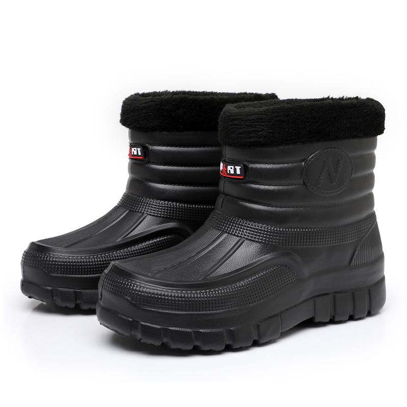 Men's Ultra-Light Waterproof EVA Winter Boots: Non-Slip, Thickened High-Top Shoes for Cold Storage, Outdoor, and Car Wash Work.