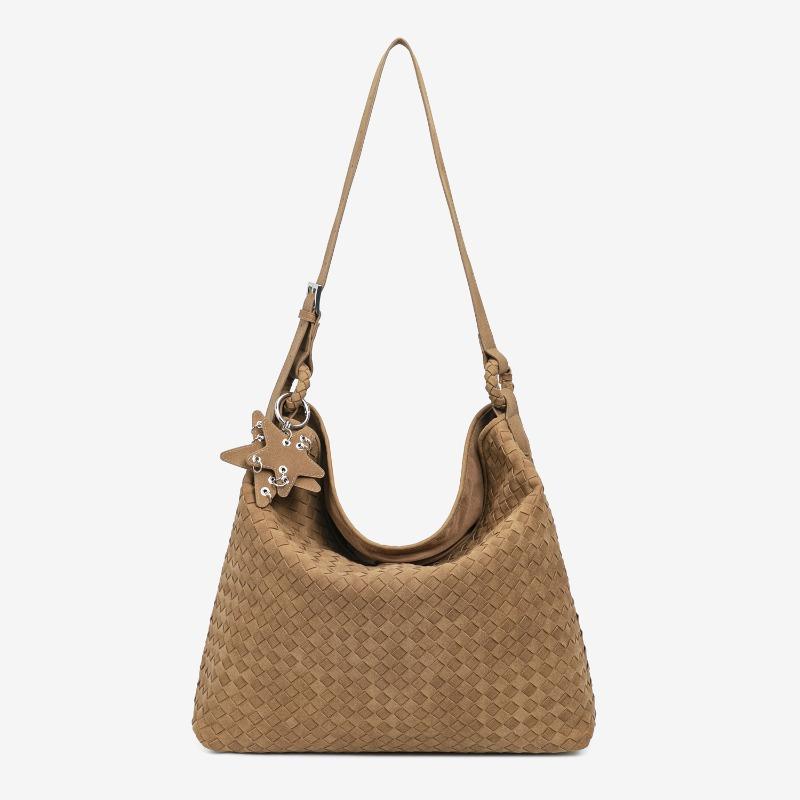 Autumn and Winter Suede Woven Bag New Niche Design Simple Commuting Versatile Shoulder Bag Large Capacity Handbag
