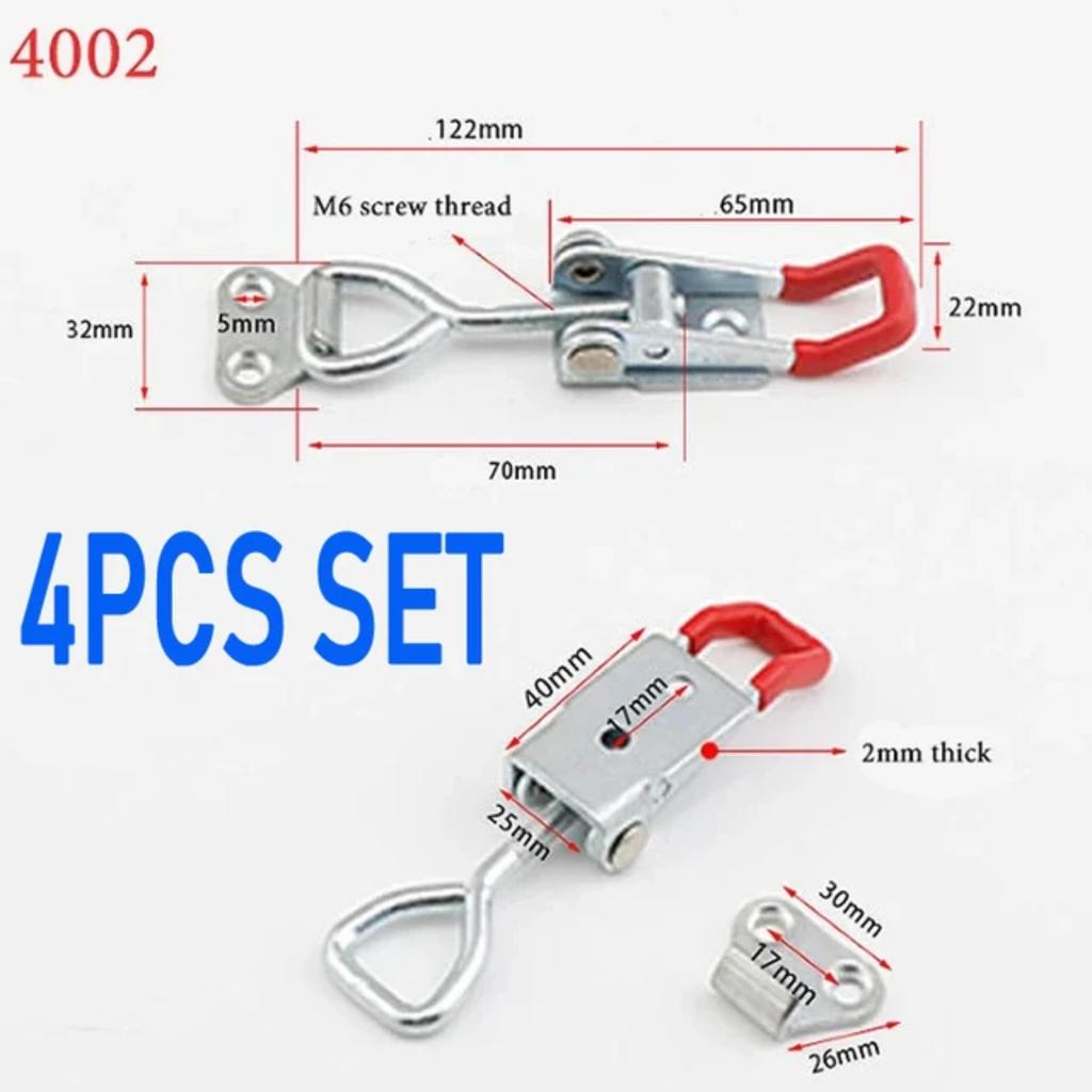 2/4/8 Pcs Drawer Latch Box Lock Clasp Adjustable Deadbolt Hasp Metal Toggle Quick Release Clamp Anti-Slip Push Pull Clamp Tools