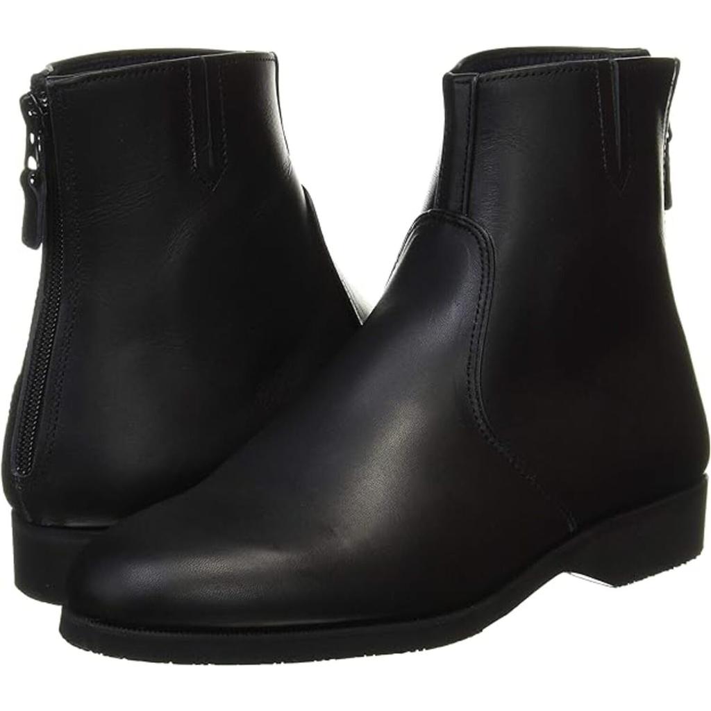 NANKAI Short Cowhide Size Made in Japan NTB-21 Boots, Leather, Black, 28.0cm,