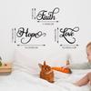 3 Pieces Black Metal Wall Decor Inspirational Faith Hope Love Sign Rustic Vintage Word Art Home Bedroom Living Room Farmhouse Letter
