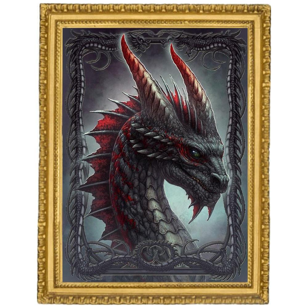 Full Square/Round Diamond Embroidery Grey Dragon Kit Diamond Painting Cross Stitch Mosaic Animal Handmade Gift