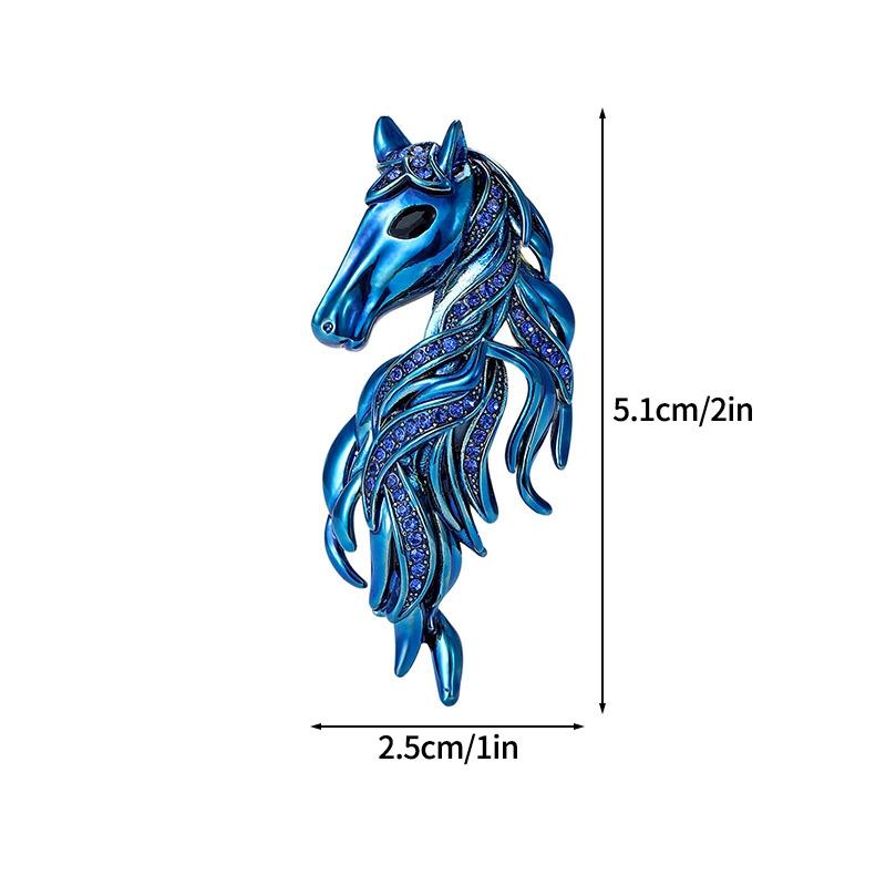 Creative Rhinestone Horse Brooches Party Favors  Animal Lapel Pins Horse Head Brooches  Chinese Latest Year Couple  Present