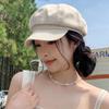 Korean-Style Retro Striped Painter Beret Makes The Face Look Smaller, Literary Octagonal Hat, Retro Newsboy Cap