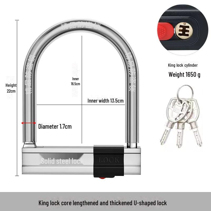 Waterproof U-Shaped Anti-Theft Electric Bike and Motorcycle Lock.