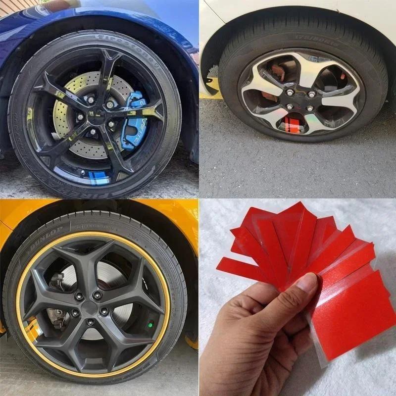 6Pcs/set Car Sticker Car Wheel Rim Reflective Sticker Decorative Stickers Warning Stickers Car Accessories