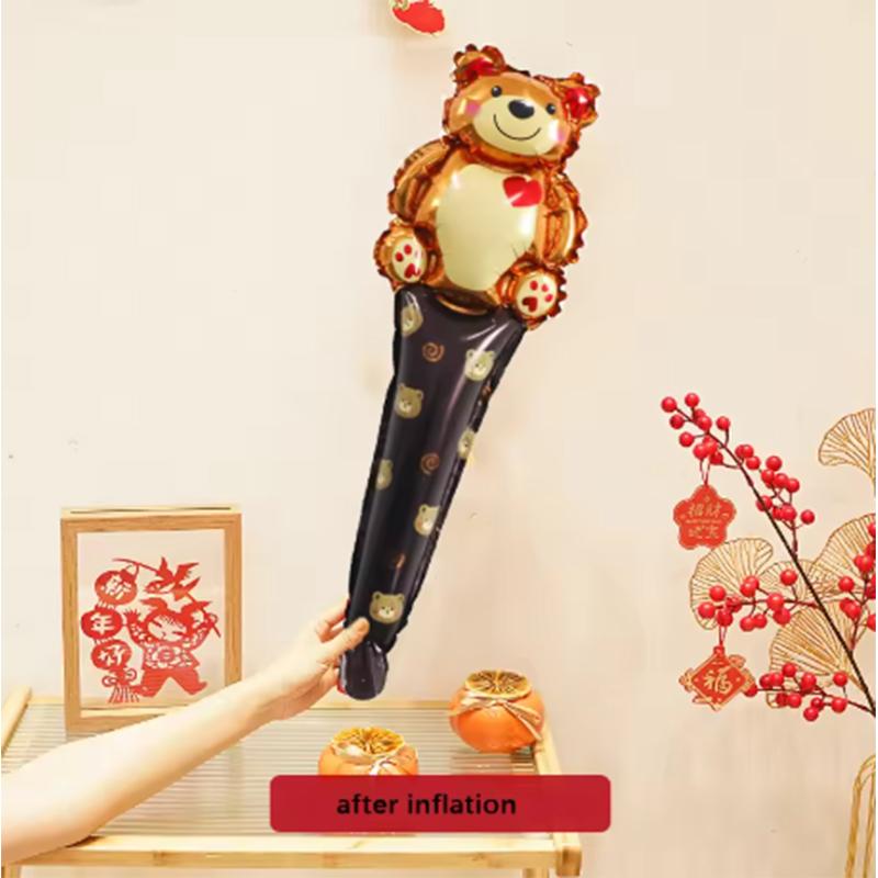 5 Pieces, 23.6 Inch Heart-shaped Inflatable Aluminum Film Handheld Sticks, Birthday Decoration Balloons, Wedding Decoration Balloons