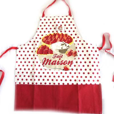[N1220] - Designer Apron 'Fait Maison' White Red