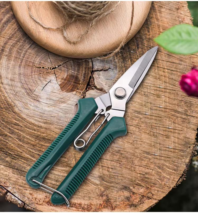 1 Pcs Straight Head Pruning Shears Non-slip HandleStainless Steel Outils Manuels Household Bonsai Garden Scissors Pruing Shear
