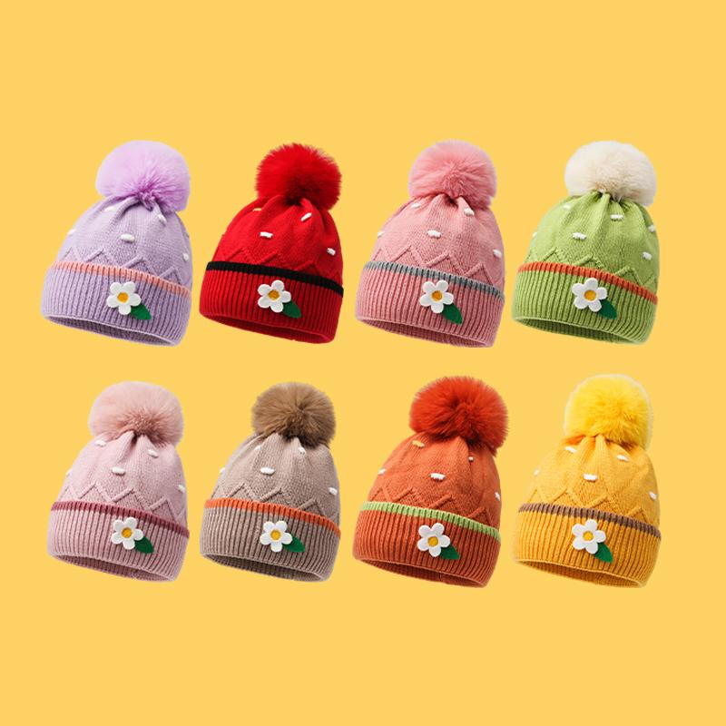 Fashion Autumn Custom Unisex Warm Kids Knitted Windproof Winter Children Beanie Hats