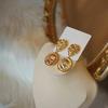 French Retro Portrait Hammered Texture Earrings - Artistic High-End Dangle and Stud Design for Women