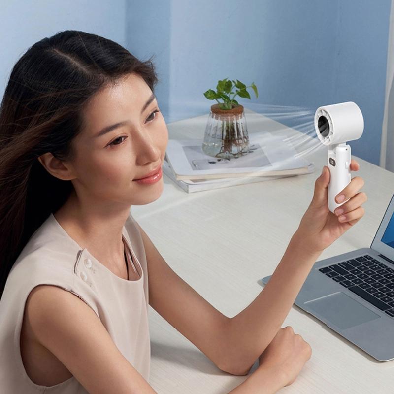 Portable Foldable Desk Fan USB Rechargeable Cordless Fan With Adjustable 5 Speed For Home Office Travel Bedroom