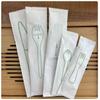 Set di posate biodegradabili in PLA: Coltello, Forchetta, Cucchiaio, Confezionati Singolarmente per Dolci e Pasti