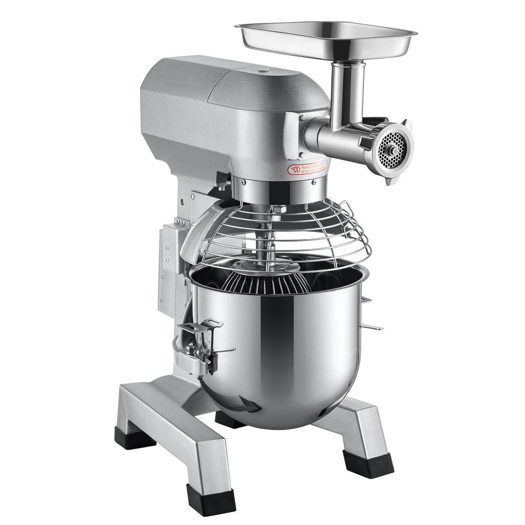 Commercial Stand Mixer, 20Qt Stainless Steel Bowl, 1100W 2 in 1 Multifunctional Electric Food Mixer with Meat Grinder & 3 Speeds, Dough Hook Whisk
