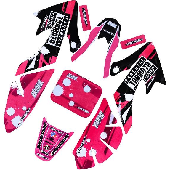 Complete Graphics Decals Stickers Kit for CRF50 XR50 CRF 50 XR 50 Plastics Fairing SDG SSR 107 110 125CC Thumpstar Atomik Dirt Pit Bikes Motorcycle