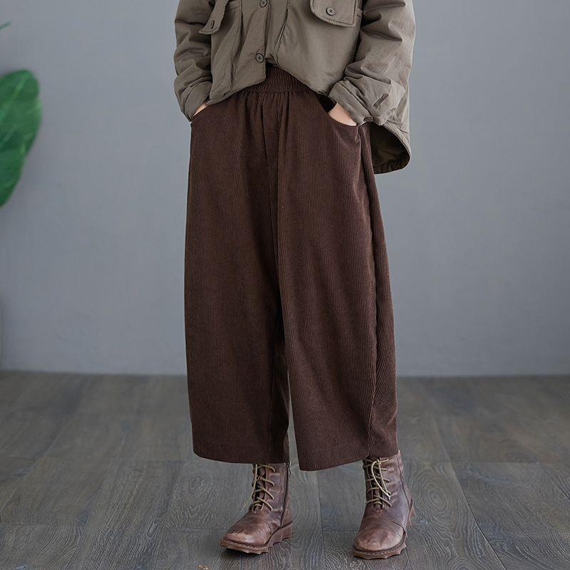 

Meilade Women s Spring High-Waist Corduroy Wide-Leg Pants S [recommended 90-105 jin] кофейный