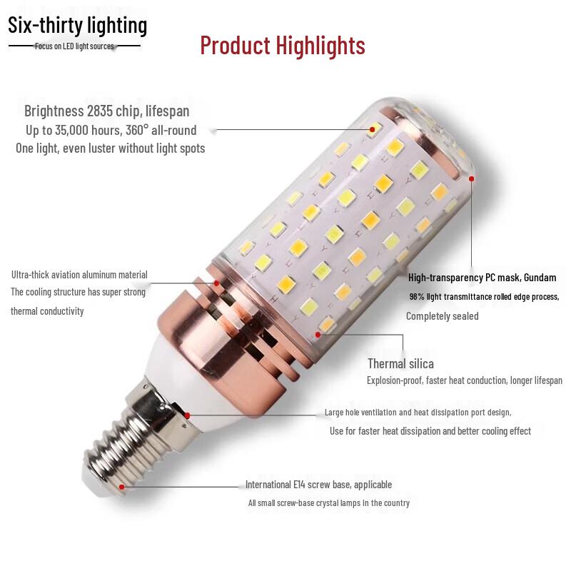 Tri-Color E27 LED Corn Bulb