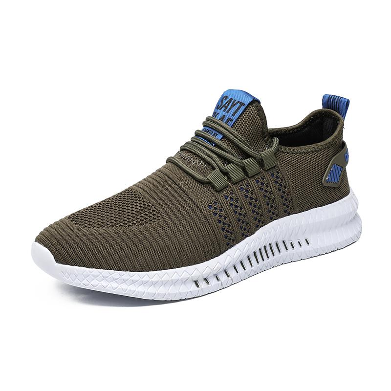 

Fashion Sneakers Lightweight Men Casual Shoes Breathable Male Footwear Lace Up Walking Shoe 48 зелений