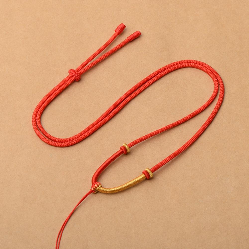 

Двухцветное ожерелье ручной работы, веревочное ожерелье, подвесной ремешок, регулируемый для мужчин и женщин Adjustable красный