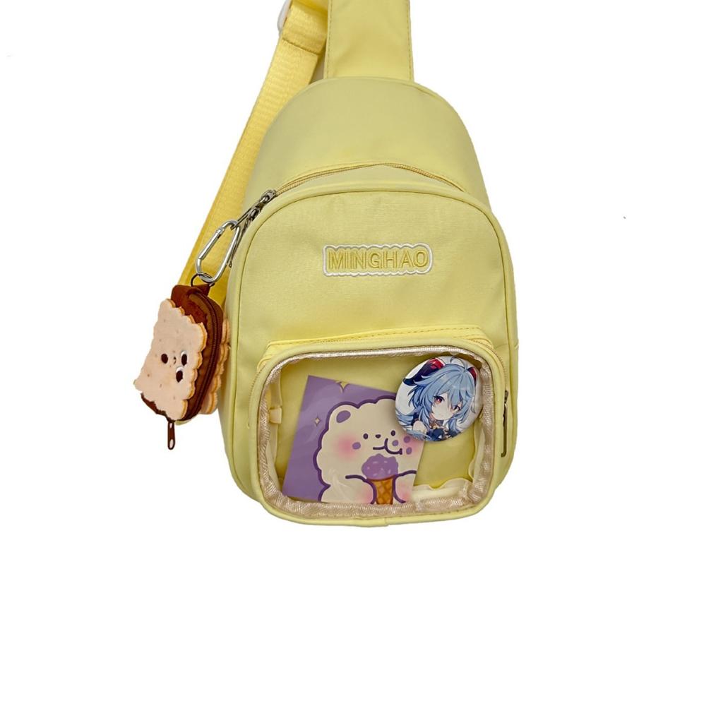 Japanese Small Fresh Breast Bag Female Ins Wind Versatile Cute Transparent Pain Bag Summer Casual Girl Crossbody Small Backpack