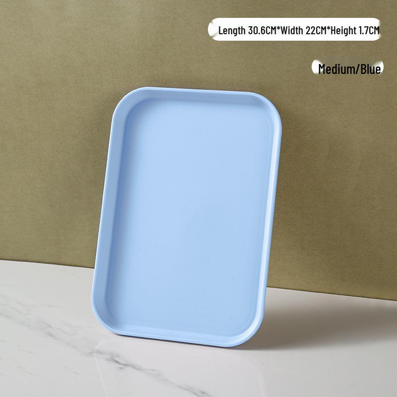 Rectangular Plastic Tea and Snack Tray for Home, Hotel, or Restaurant Use