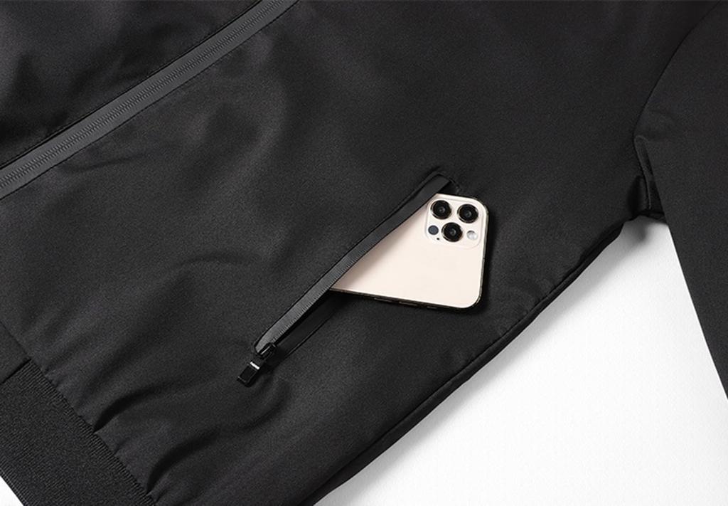 EASTEMPO Loose Solid Plus Size Men's Jacket, Autumn, Casual, Business, Stylish, Fit, Lightweight, Color, (L, Black)