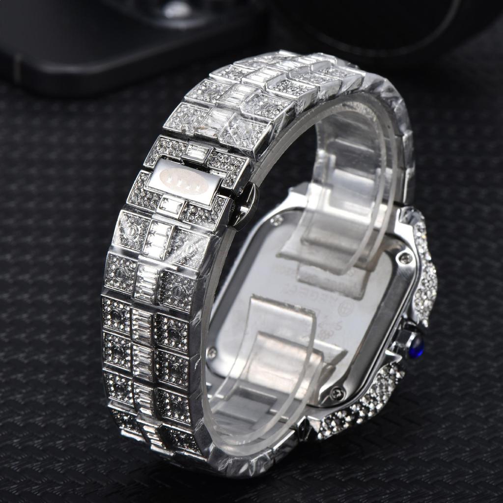 2025 NIRICHA Quartz Casual Steel Band Full Diamond Watch