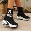 Women's Knitted Boots Thick-soled Slip-on Breathable Women Boots Are Fashionable Casual and Smooth Botas De Invierno Para Mujer