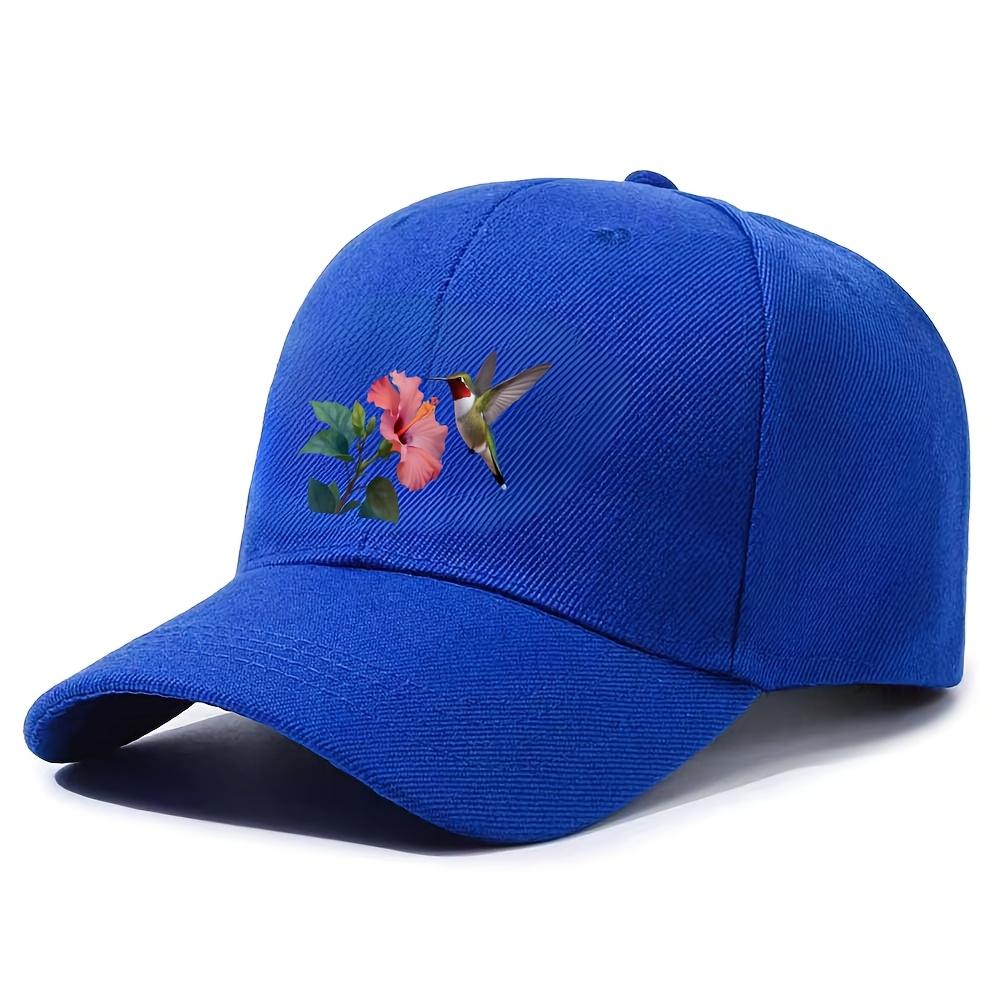 Hummingbird Hibiscus Baseball Cap Adjustable Adult Casual Graphic Cotton Blend Baseball Hat